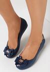 Tengerész kék színűek balerina lapossarkú cipő