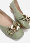 Zöld balerina lapossarkú cipő