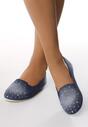 Tengerész kék balerina lapossarkú cipő
