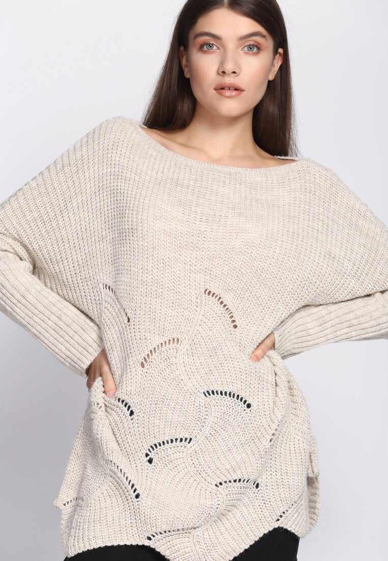 Bézs pulóver
