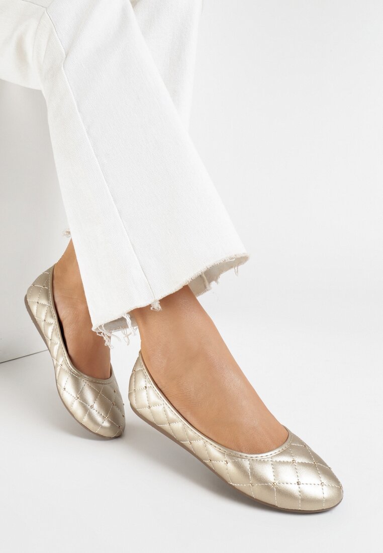 Arany balerina lapossarkú cipő