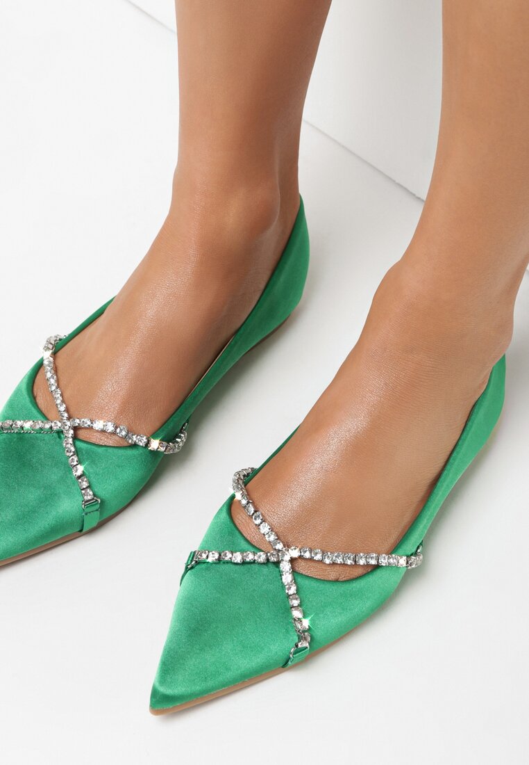 Zöld színűek balerina lapossarkú cipő