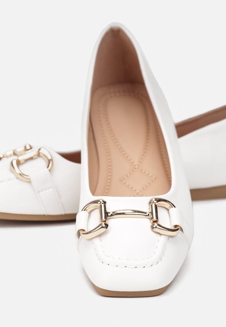 Fehér színűek színűek Balerina lapossarkú cipő