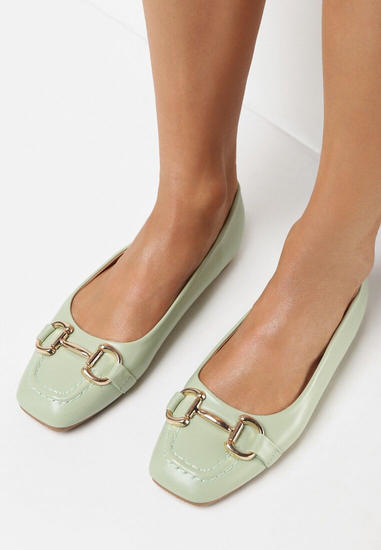Zöld színűek színűek Balerina lapossarkú cipő