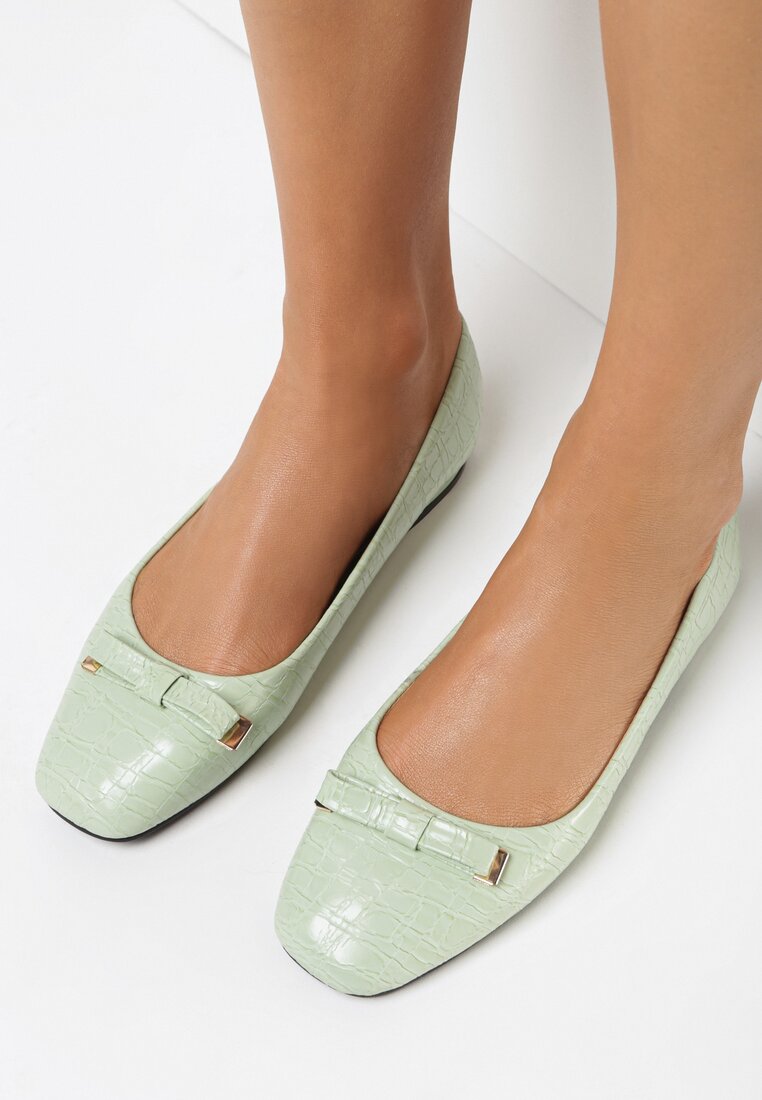 Zöld színűek Balerina lapossarkú cipő