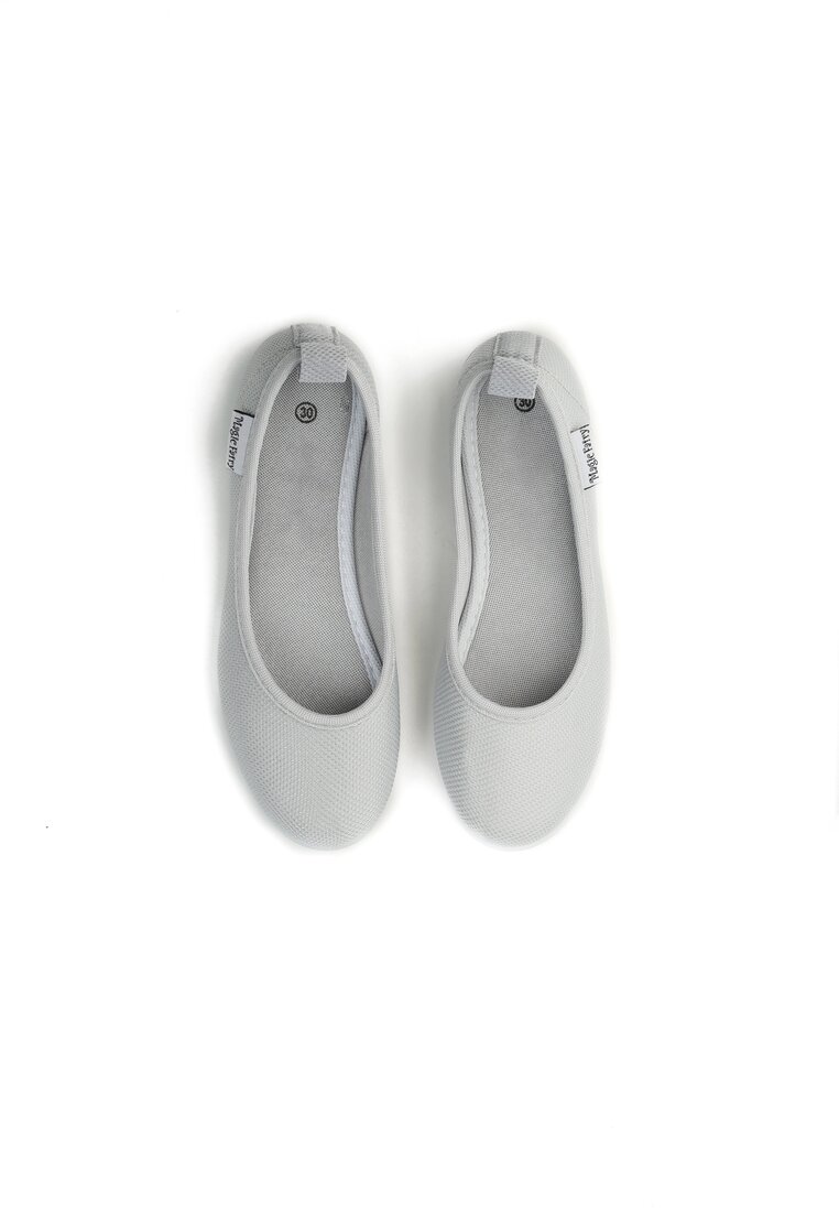 Ezüst balerina lapossarkú cipő