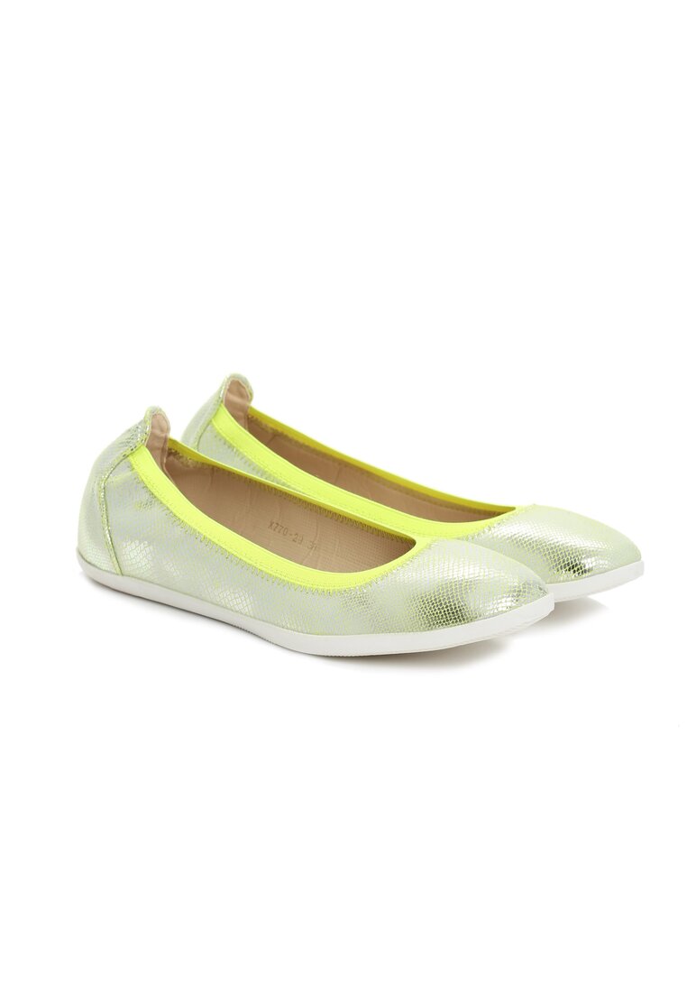 Zöld balerina lapossarkú cipő