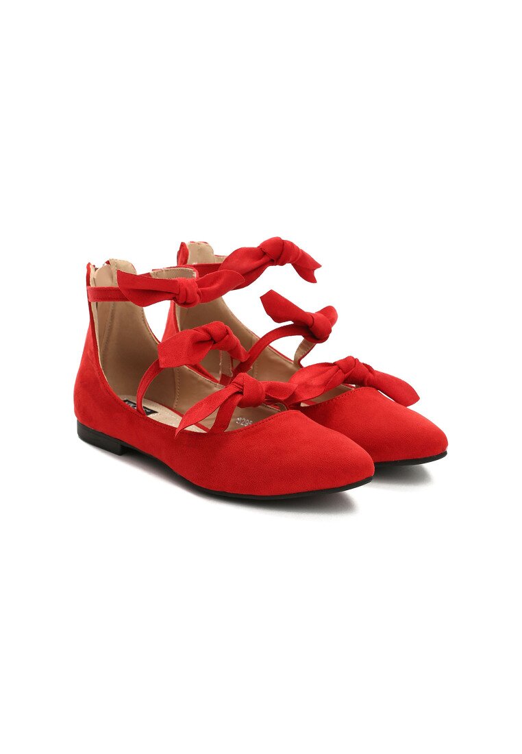 Piros balerina lapossarkú cipő